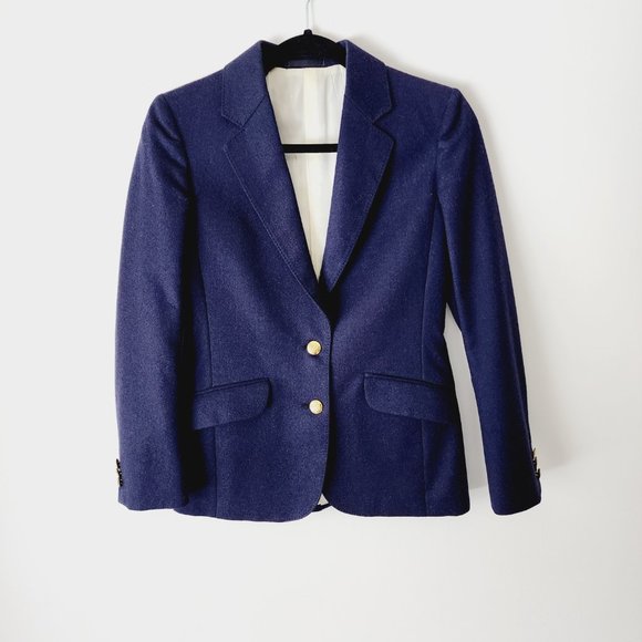 RARE Aquascutum of London - Classic Fitted Virgin Wool Jacket in Blue, Size S - Picture 4 of 9